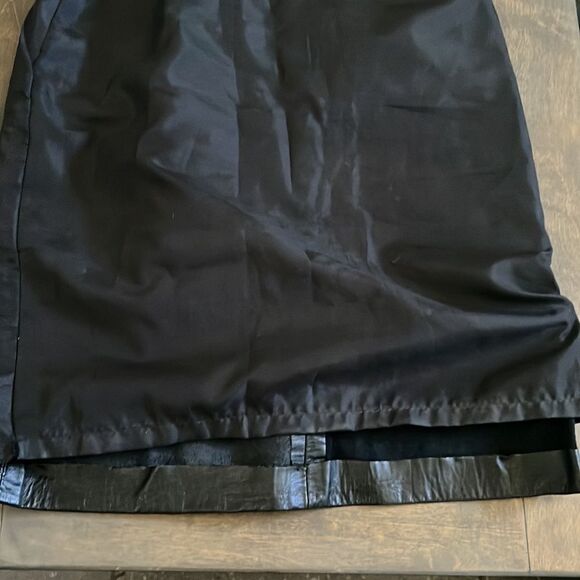 Vintage Comint Black Genuine Leather Skirt Sz- - Picture 12 of 13